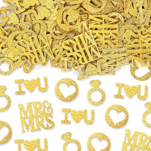 200PCS Gold Glitter Wedding Confetti Table Decor