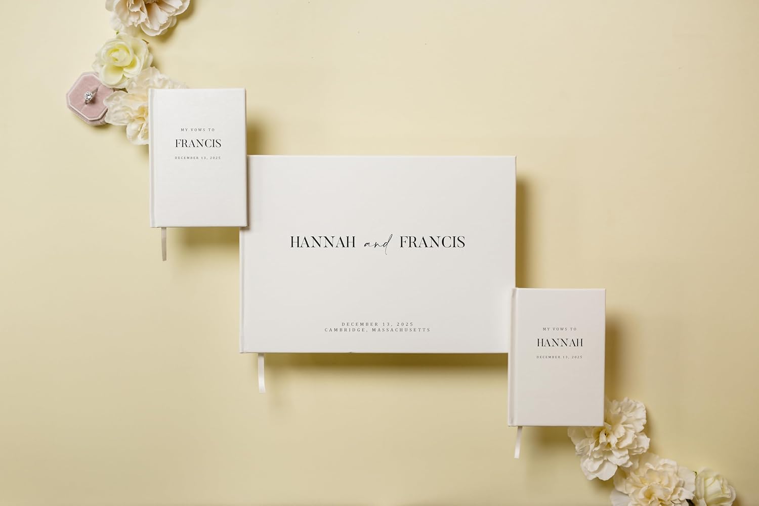 Personalized Wedding Book Set with Guestbook and Vow Books