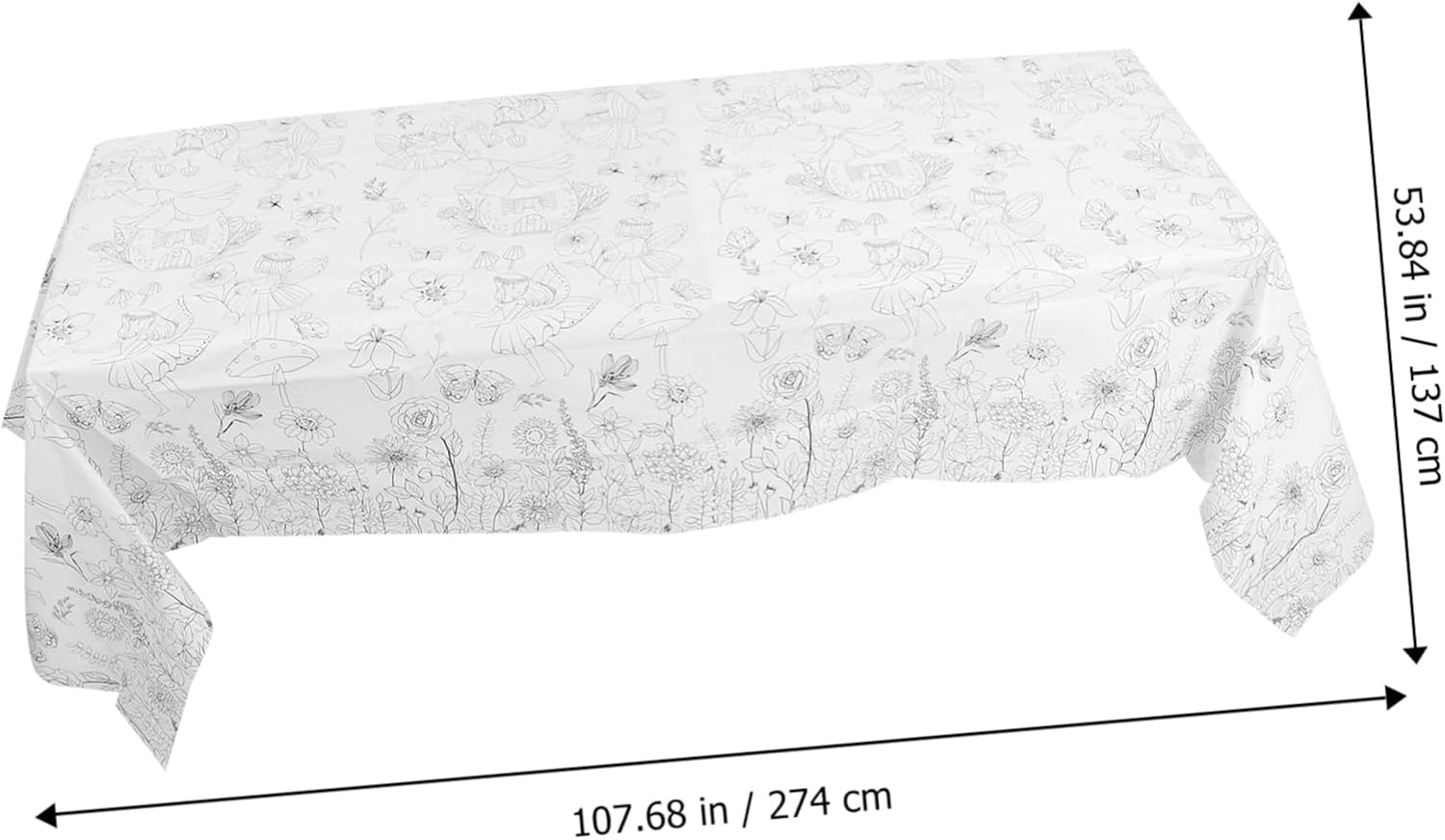 Uonlytech Flower Fairy Birthday Table Cover for Kids Parties