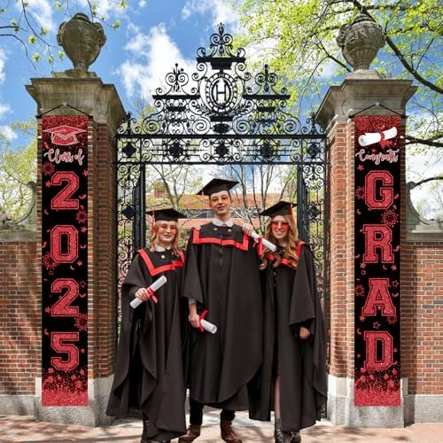 Red and Black Graduation Banner Class of 2025