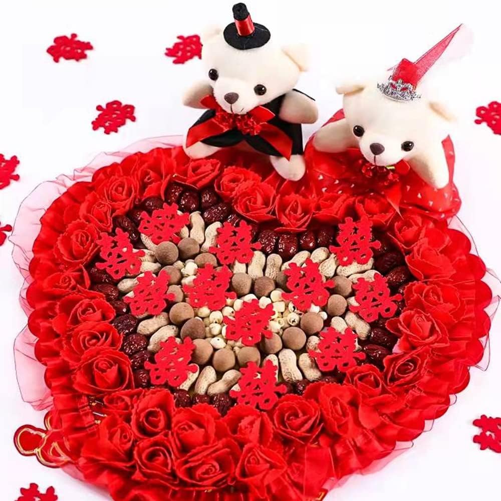 120 Pcs Double Happiness Confetti Wedding Decoration Paper Cut