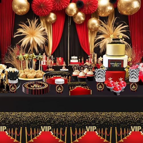 VIP Red Carpet Party Tableware Set for 24 Guests
