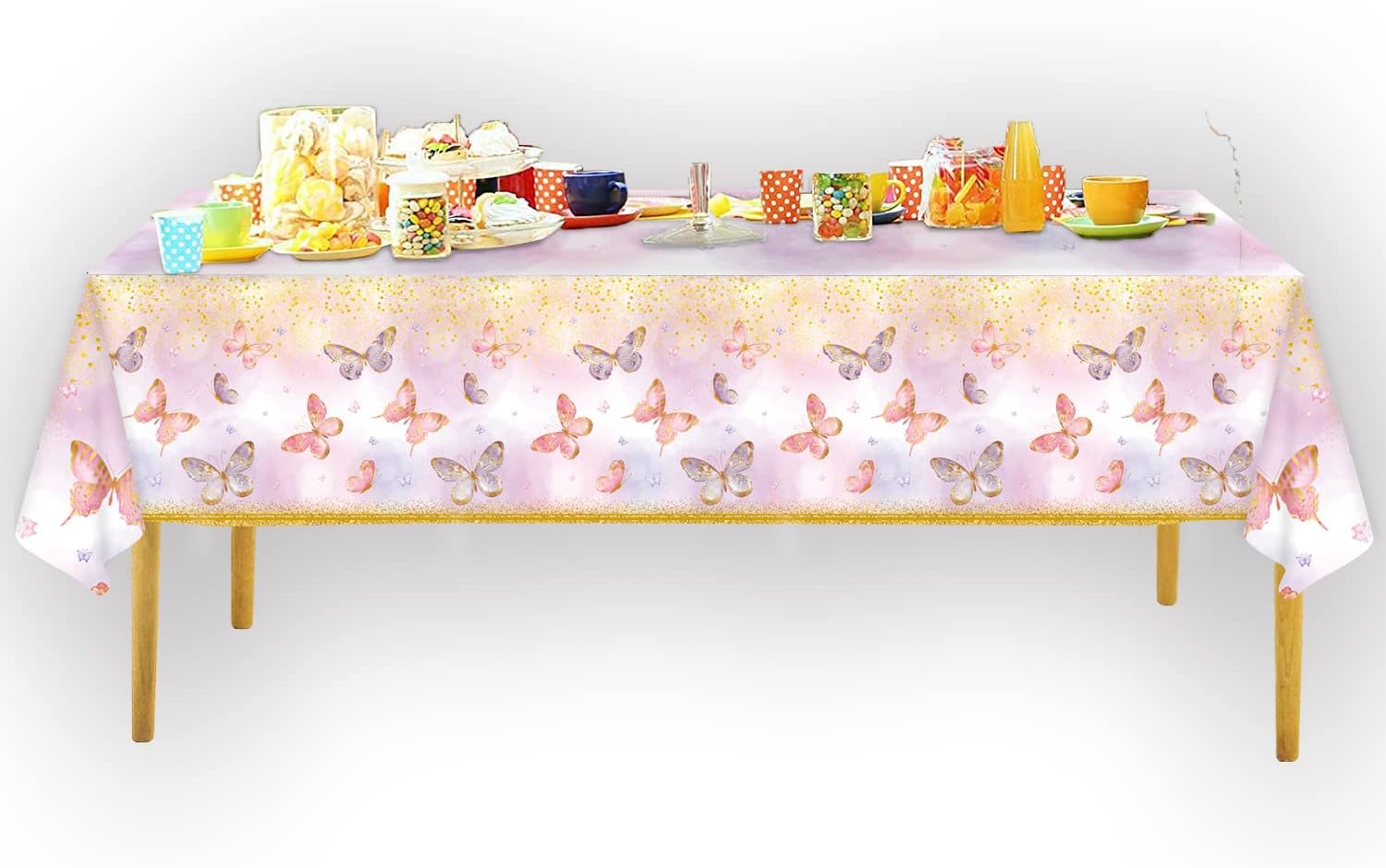 4pcs Butterfly Birthday Tablecloths Pink Purple Decorations for Girls