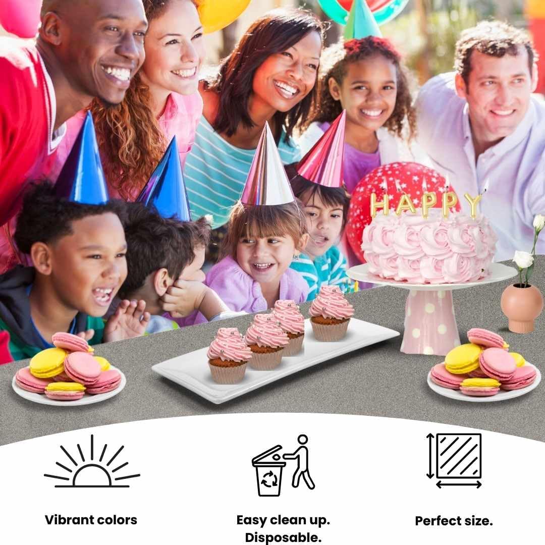 Fair Goods Airlaid 100 Paper Tablecloths 1 Pack Silver 70 X 48