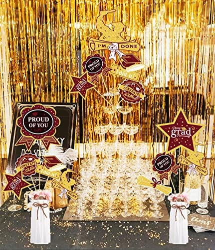 Maroon Gold Graduation Centerpieces 24Pcs Class of 2025