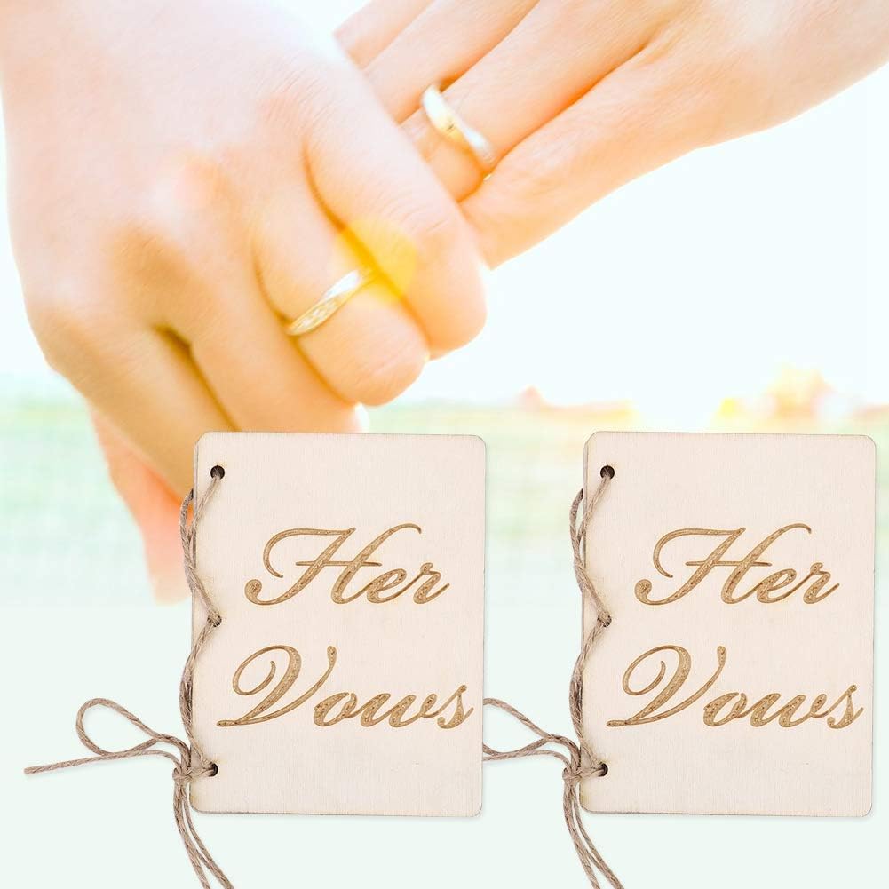 2pcs Wedding Vow Booklets with Hem Rope Decor