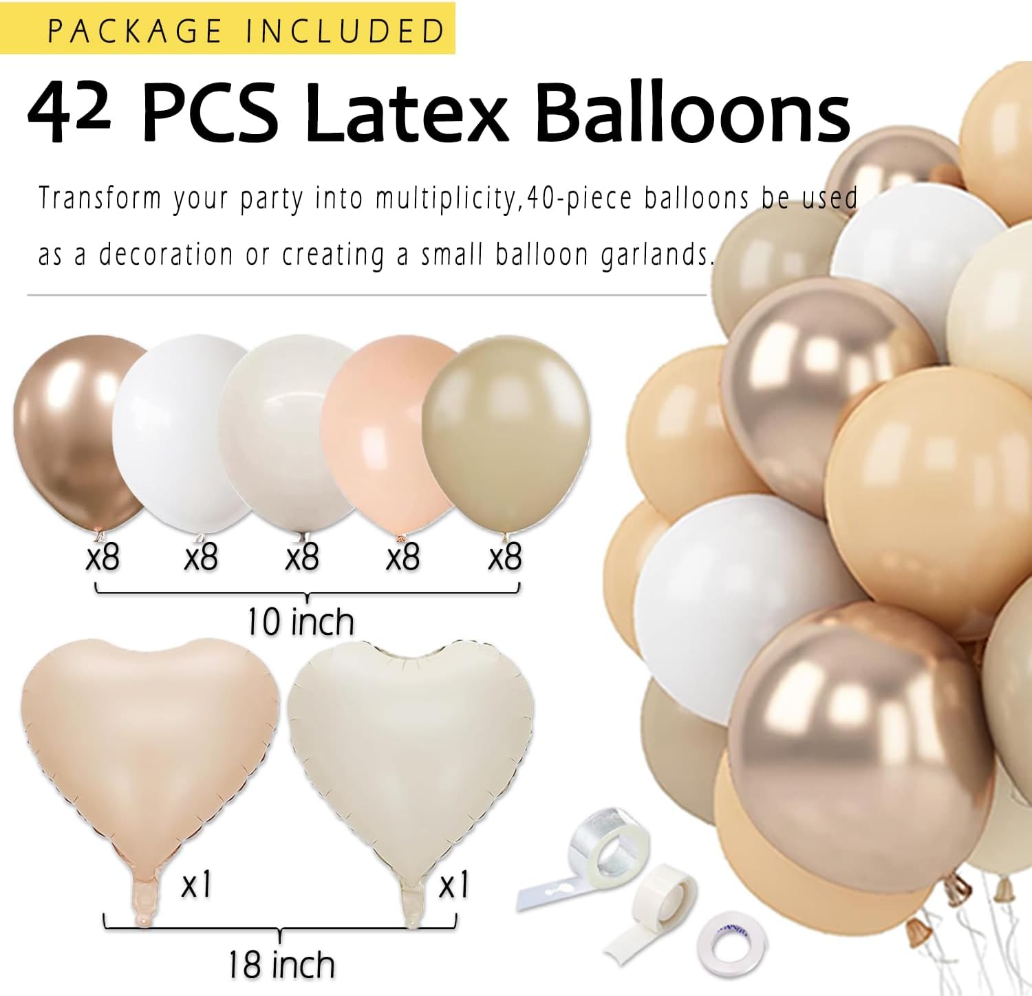 Champagne Gold Beige Birthday Decorations for Women Girls