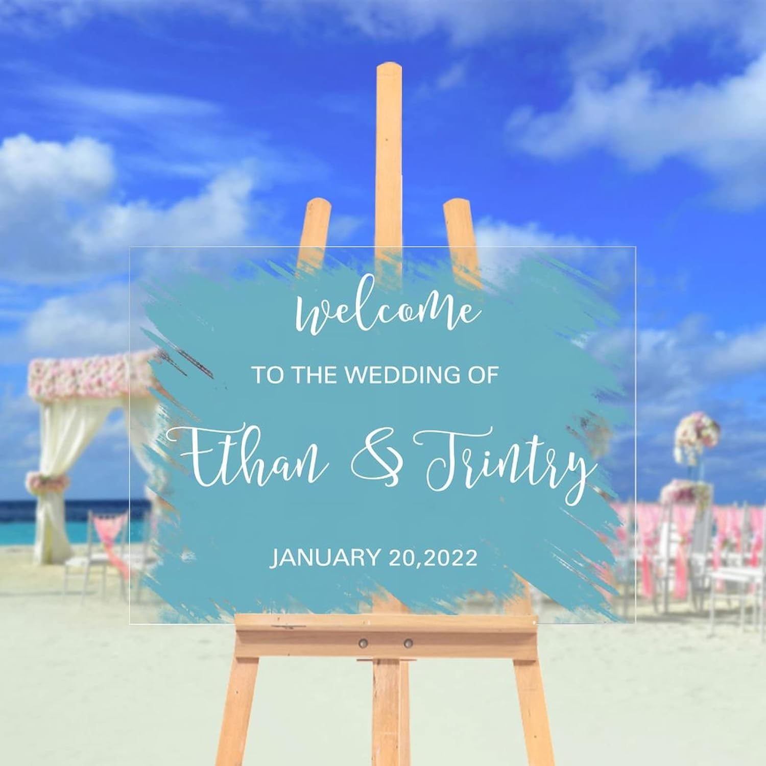Custom Acrylic Wedding Welcome Sign 18x24 Inch