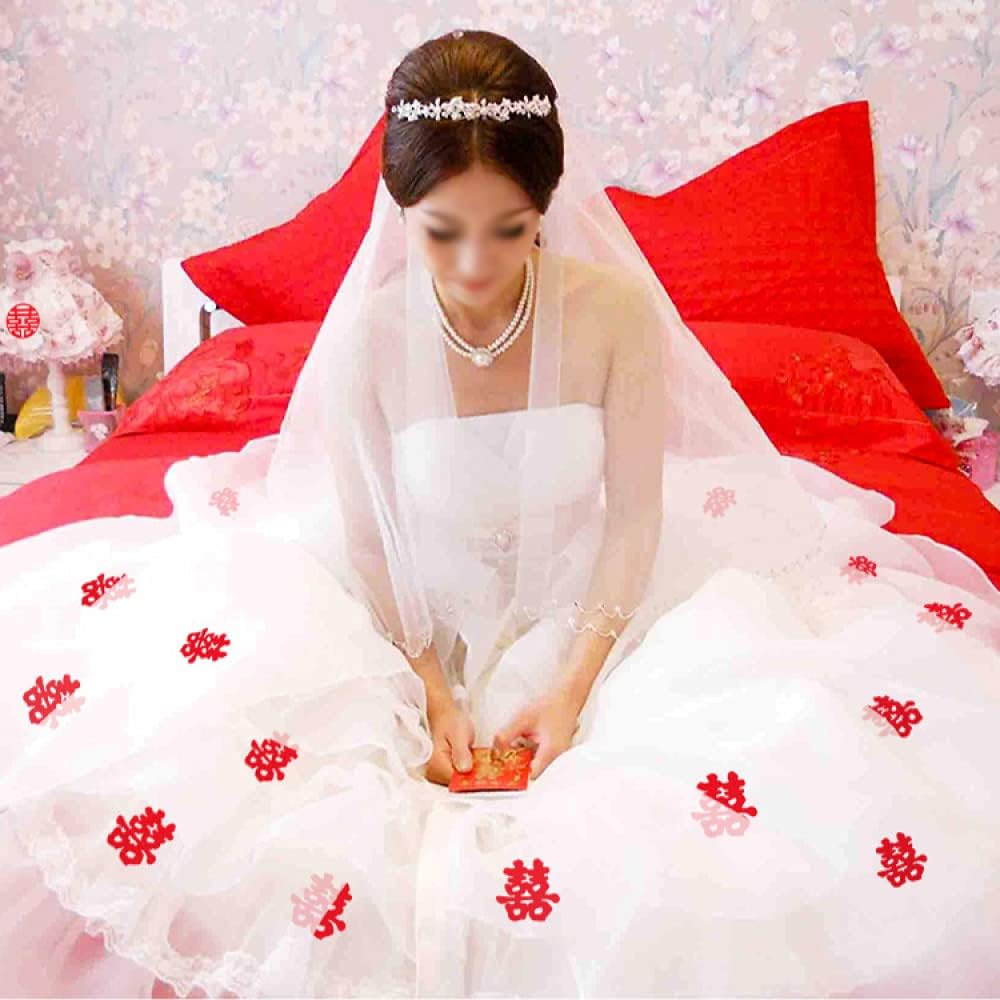 Qweqwe Double Happiness Confetti Wedding Decor 120pcs