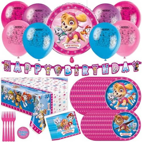 Skye Paw Patrol Birthday Party Kit Serves 16