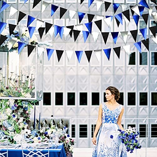 30 Ft Royal Blue Triangle Flag Bunting for Parties