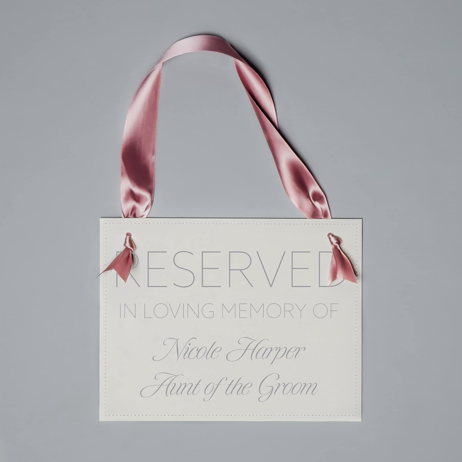 Personalized Wedding Memorial Sign Ceremony Chair Banner Custom Simple
