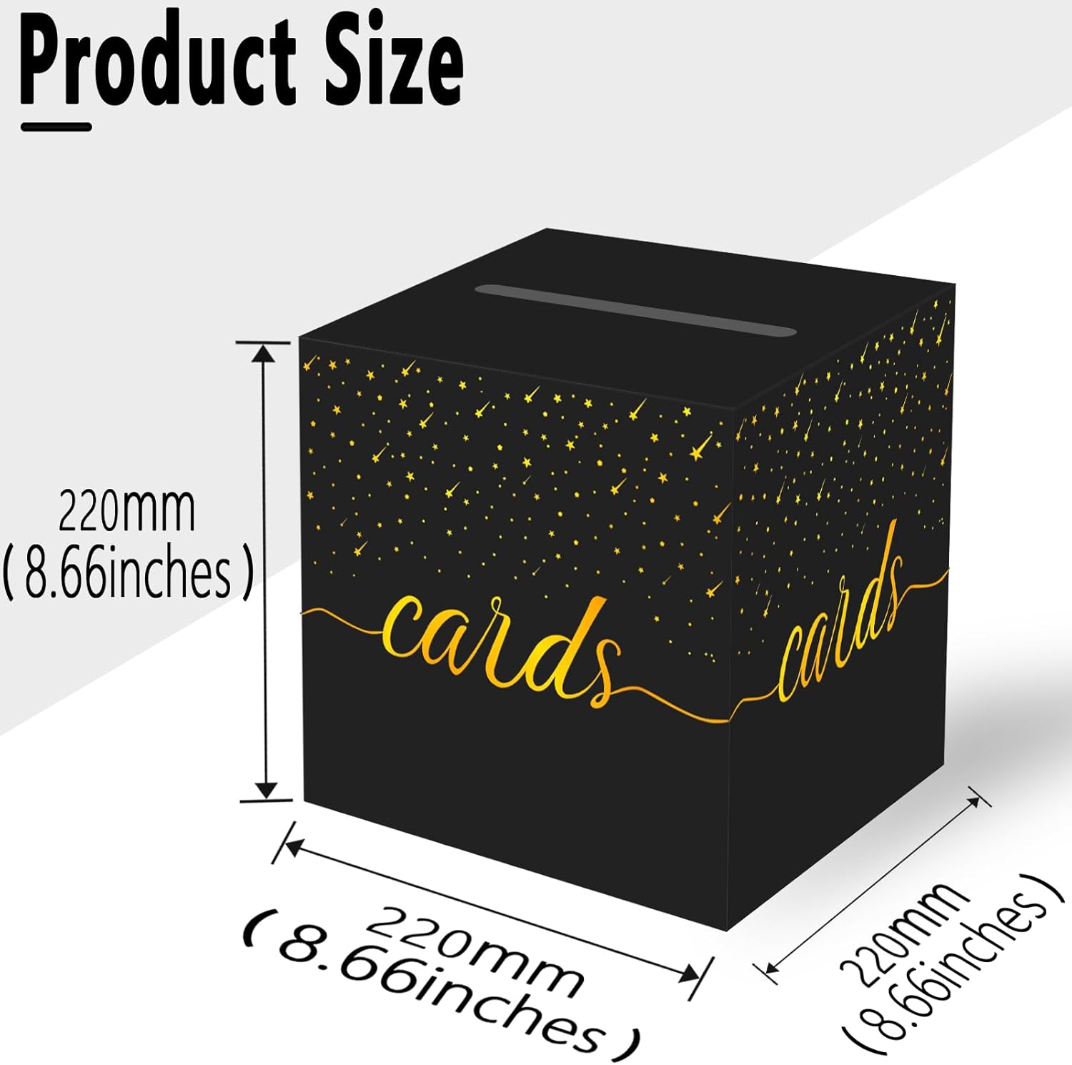 OLIVBIN Gold Foil Black Card Box for Weddings and Events