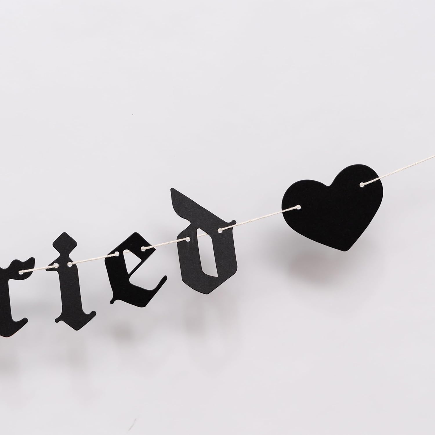Just Married Gothic Wedding Banner - Dark Alternative Letter Garland