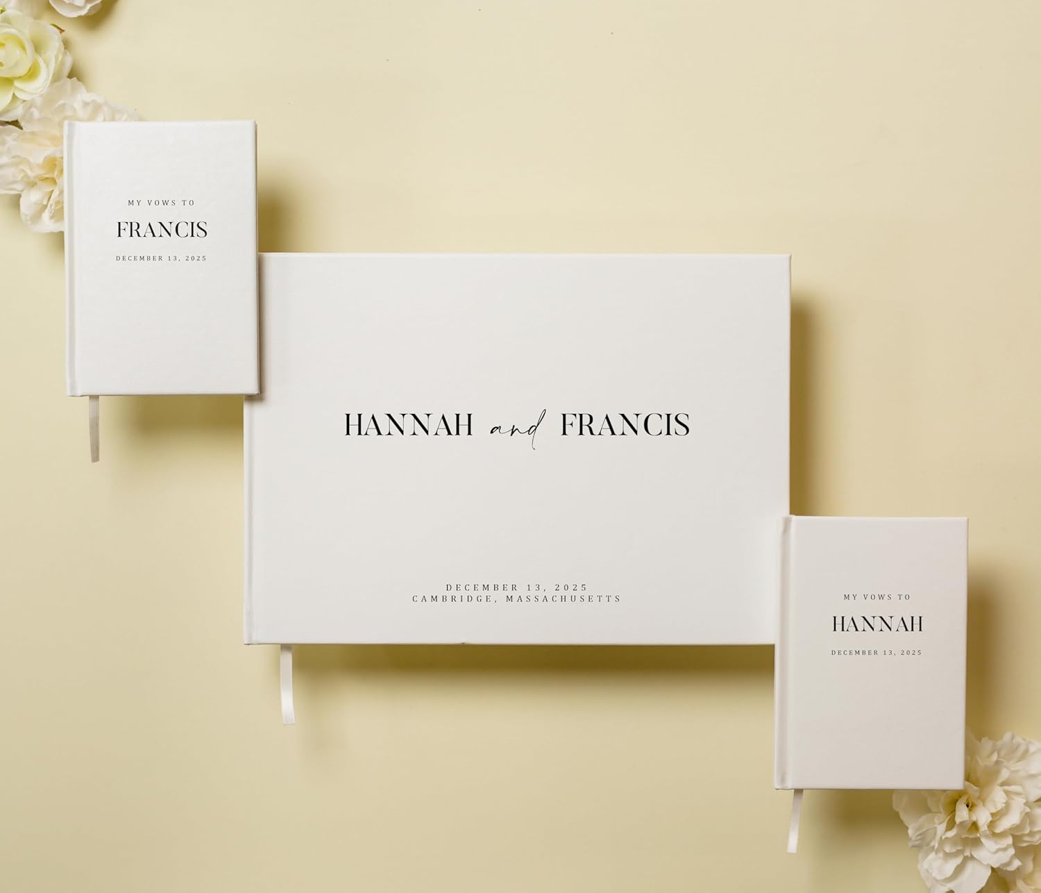 Personalized Wedding Book Set with Guestbook and Vow Books