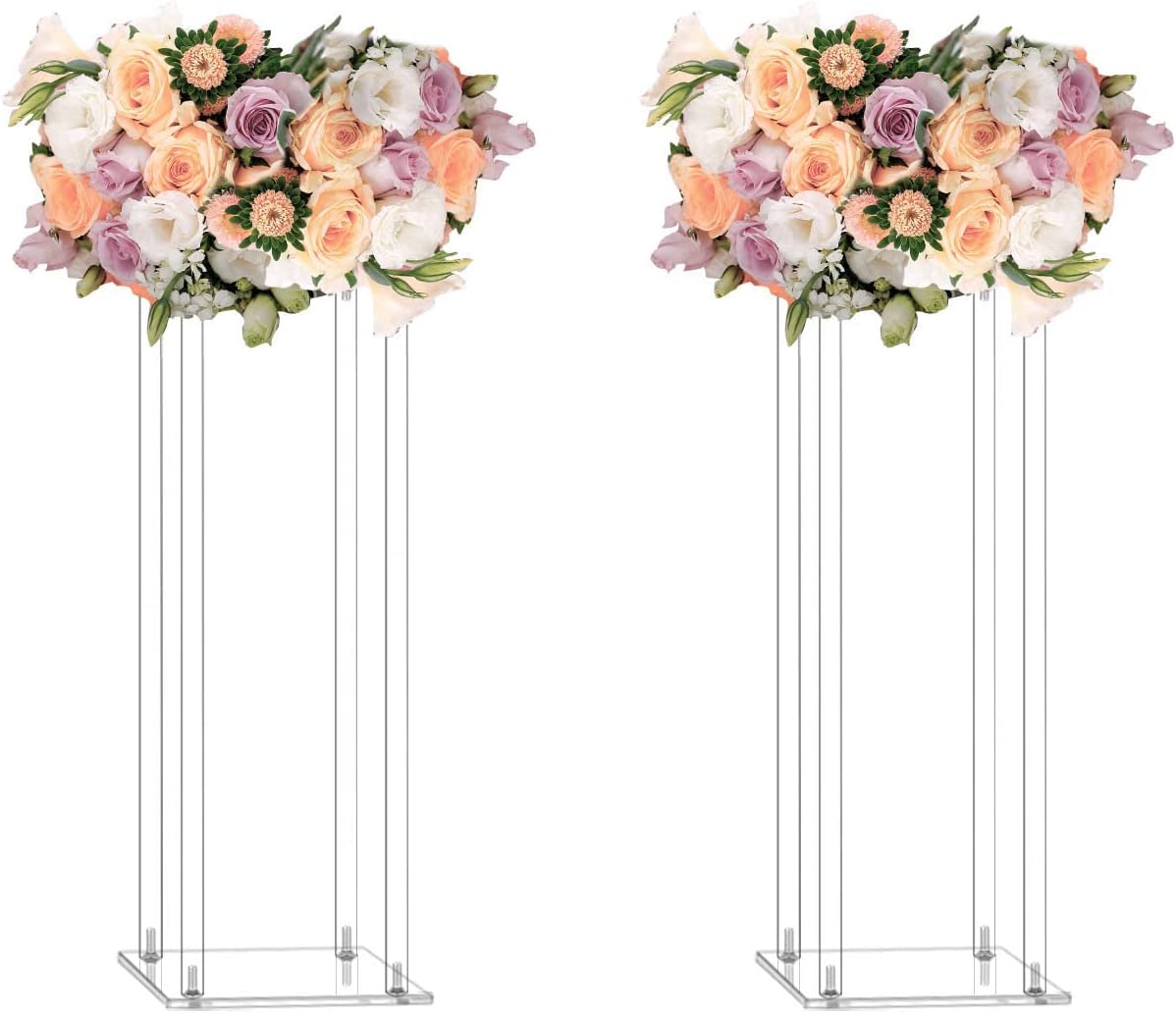 2 Pack 24 Inch Tall 8 Inch Diameter Acrylic Flower Stand