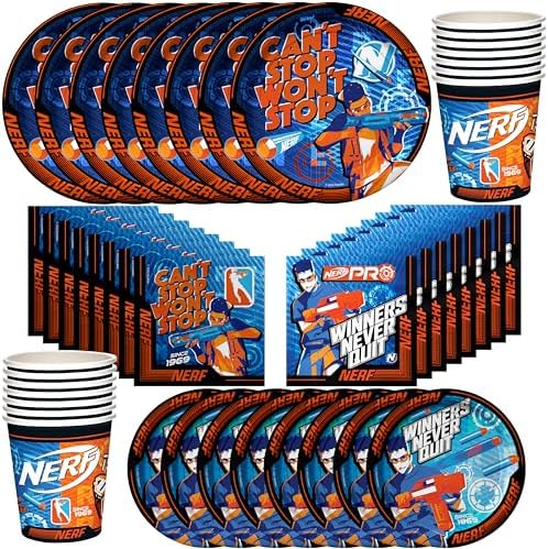 Treasures Gifted Nerf Party Supplies for 16 Guests