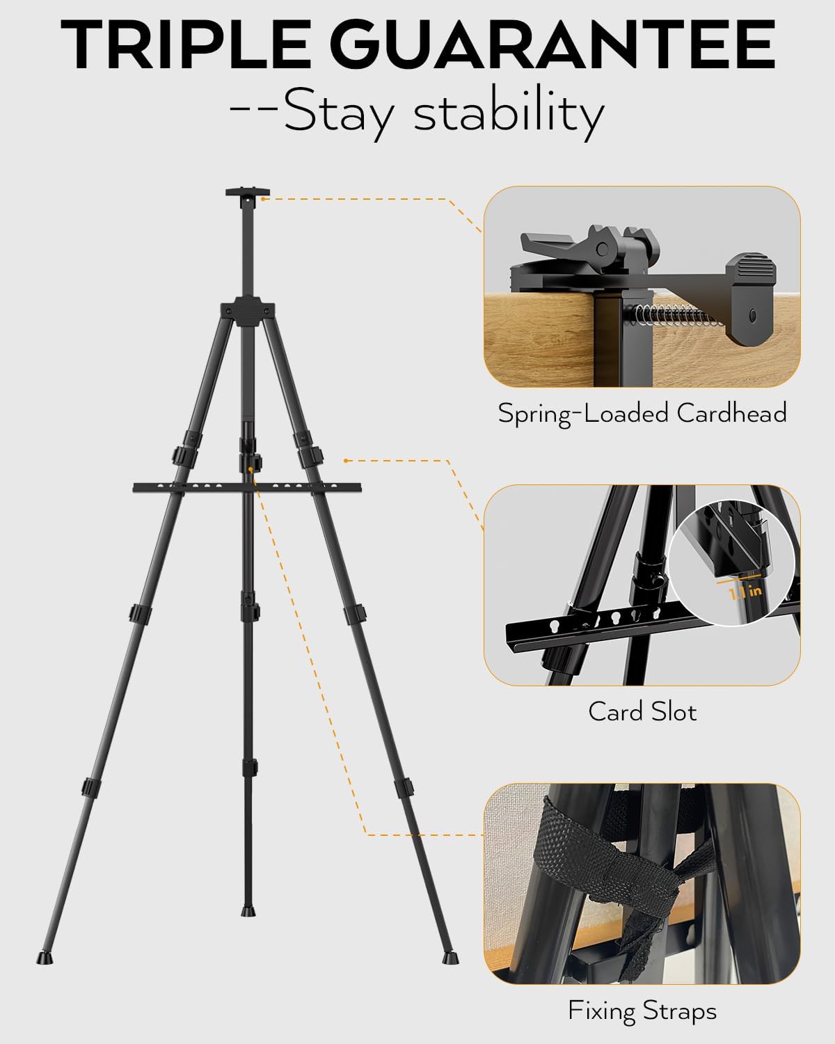 Nicpro 6 Pack Black Aluminum Art Easel Stand