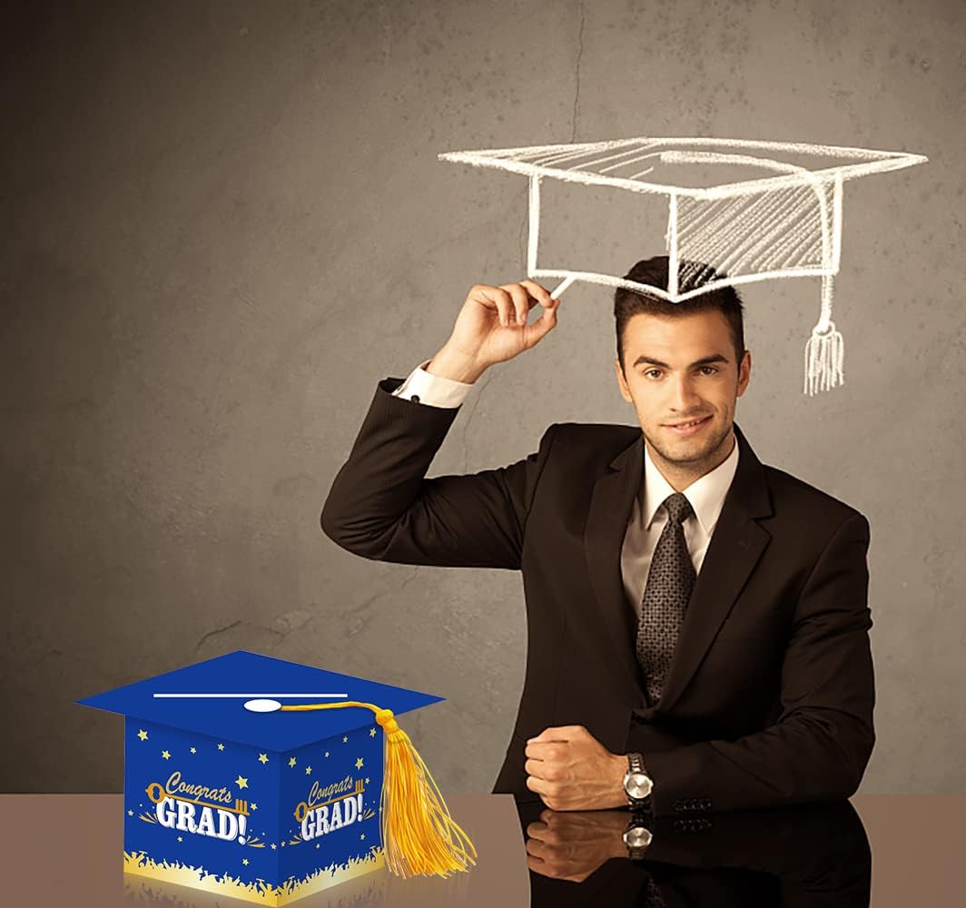 Hying Graduation Card Box 2025 Blue Cap Tassel