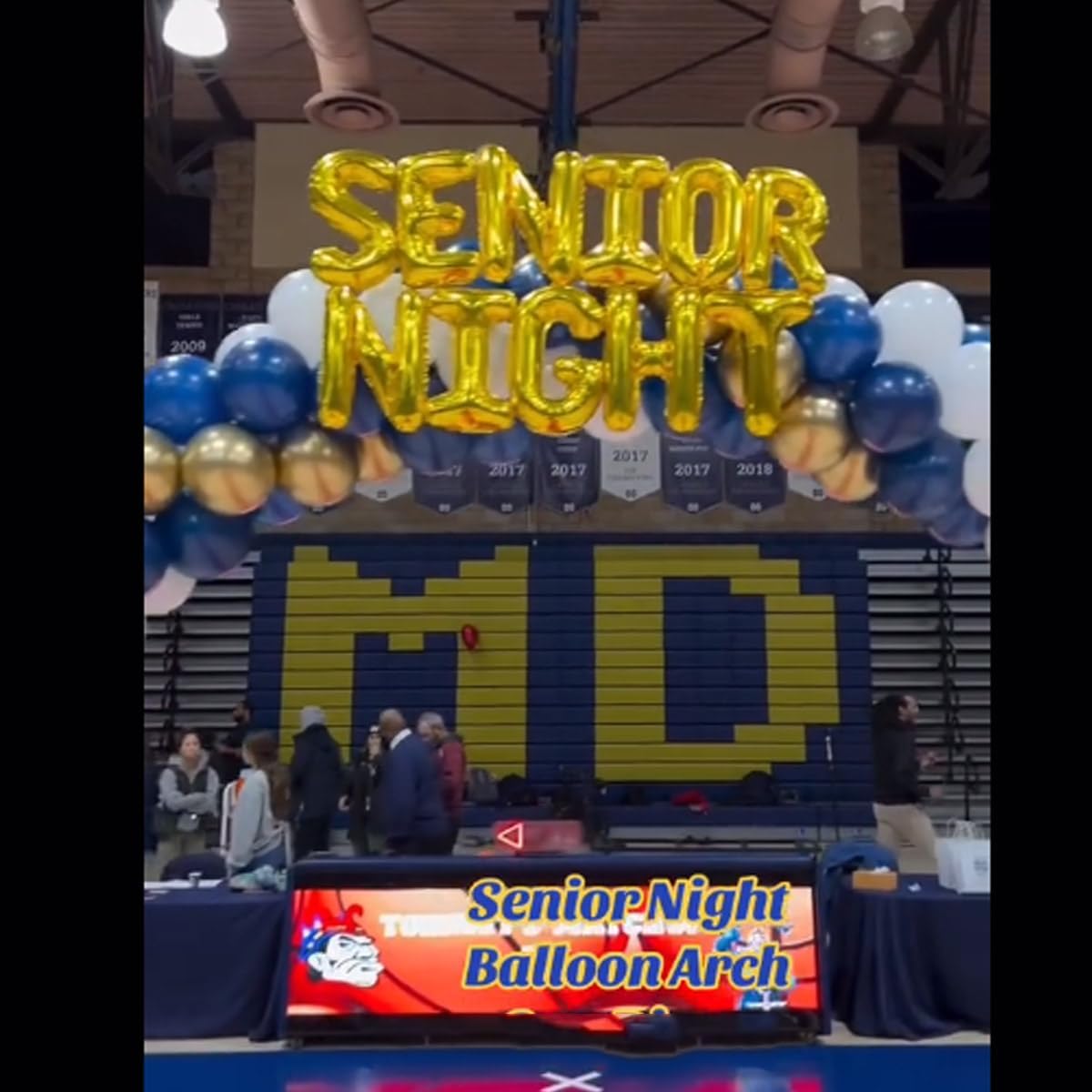 Senior Night Party Banner Gold 16 Inch