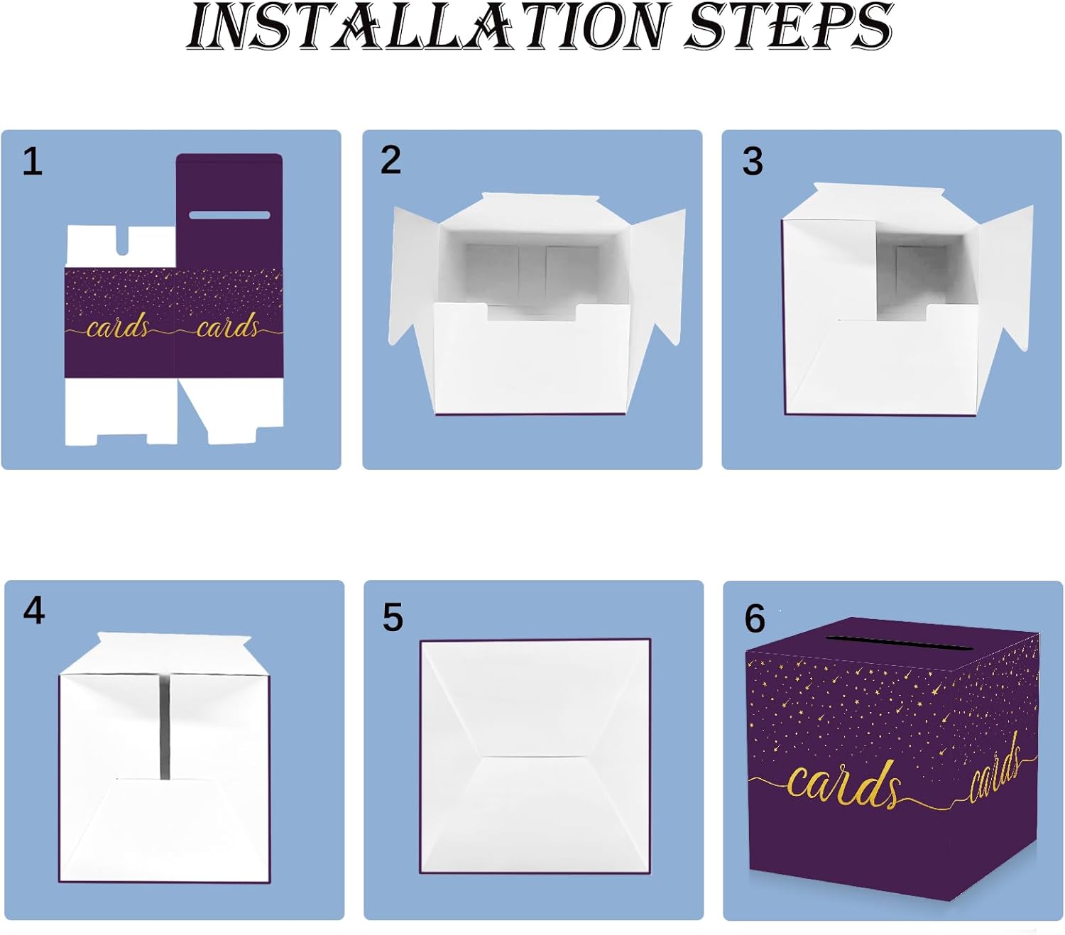 Purple Card Box Wedding Party Storage Box