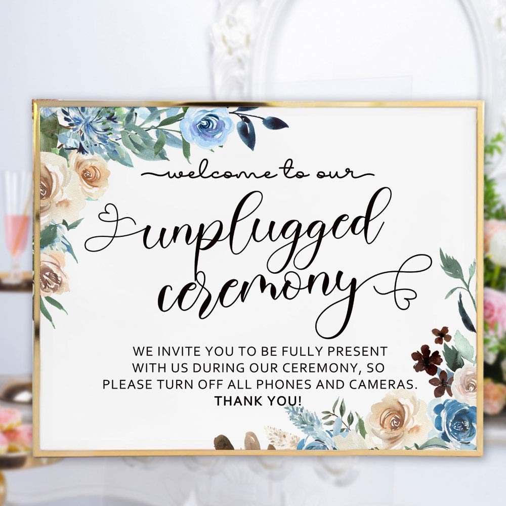 Welcome To Our Unplugged Wedding Sign Large
