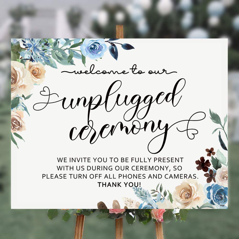 Welcome To Our Unplugged Wedding Sign Large