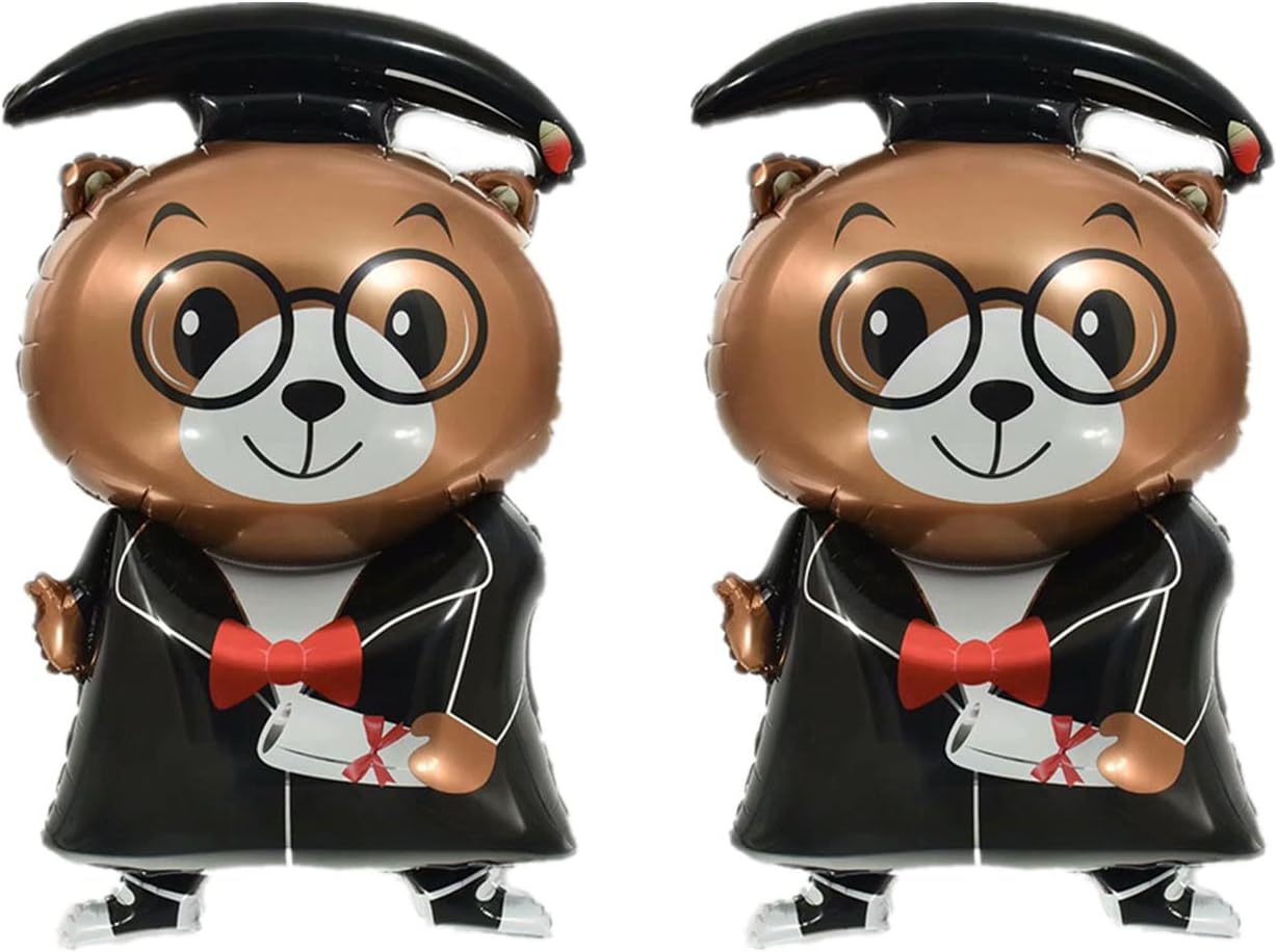 Graduation Foil Balloons with Cap and Bear - 2025 Party Decor