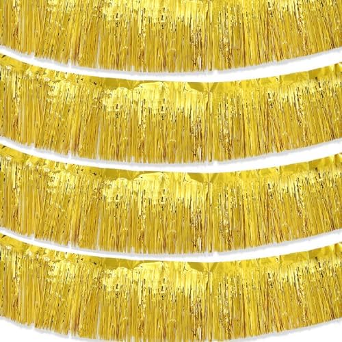 Gold Parade Float Fringe Tinsel Streamers Banners 4 Pack