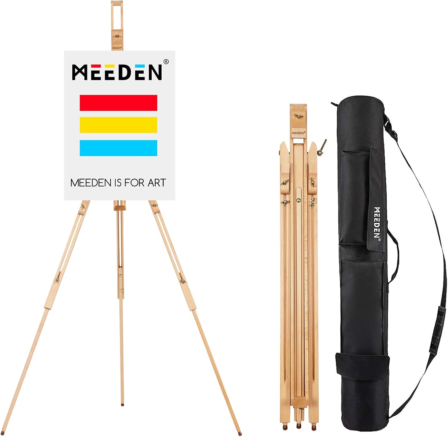 MEEDEN Universal Tripod Easel with Carrying Case - 34 Inch Canvas Holder