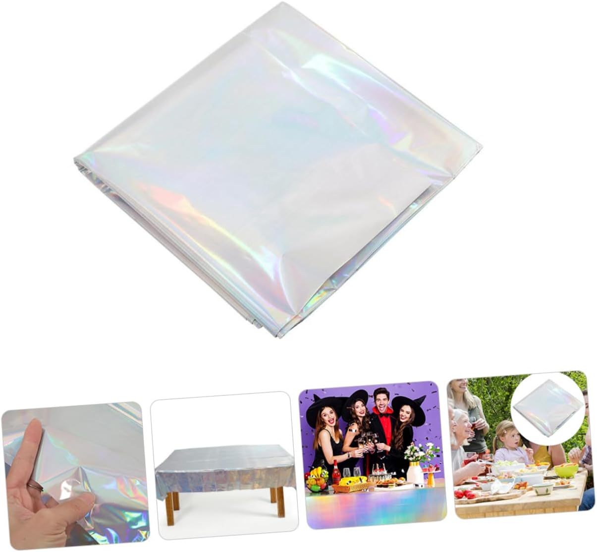 Iridescent Rainbow Tablecloth 2-Piece Set for Parties