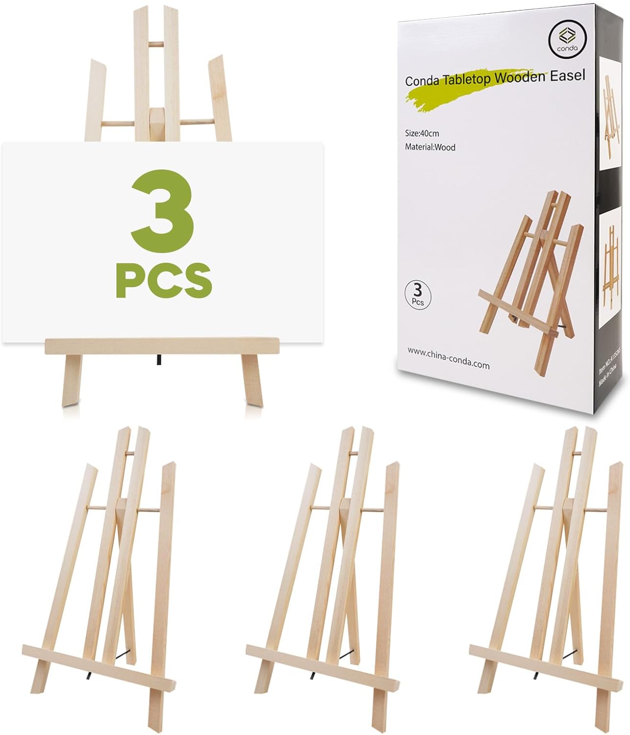 CONDA 3 Pack 16 Inch Tabletop Easel Set