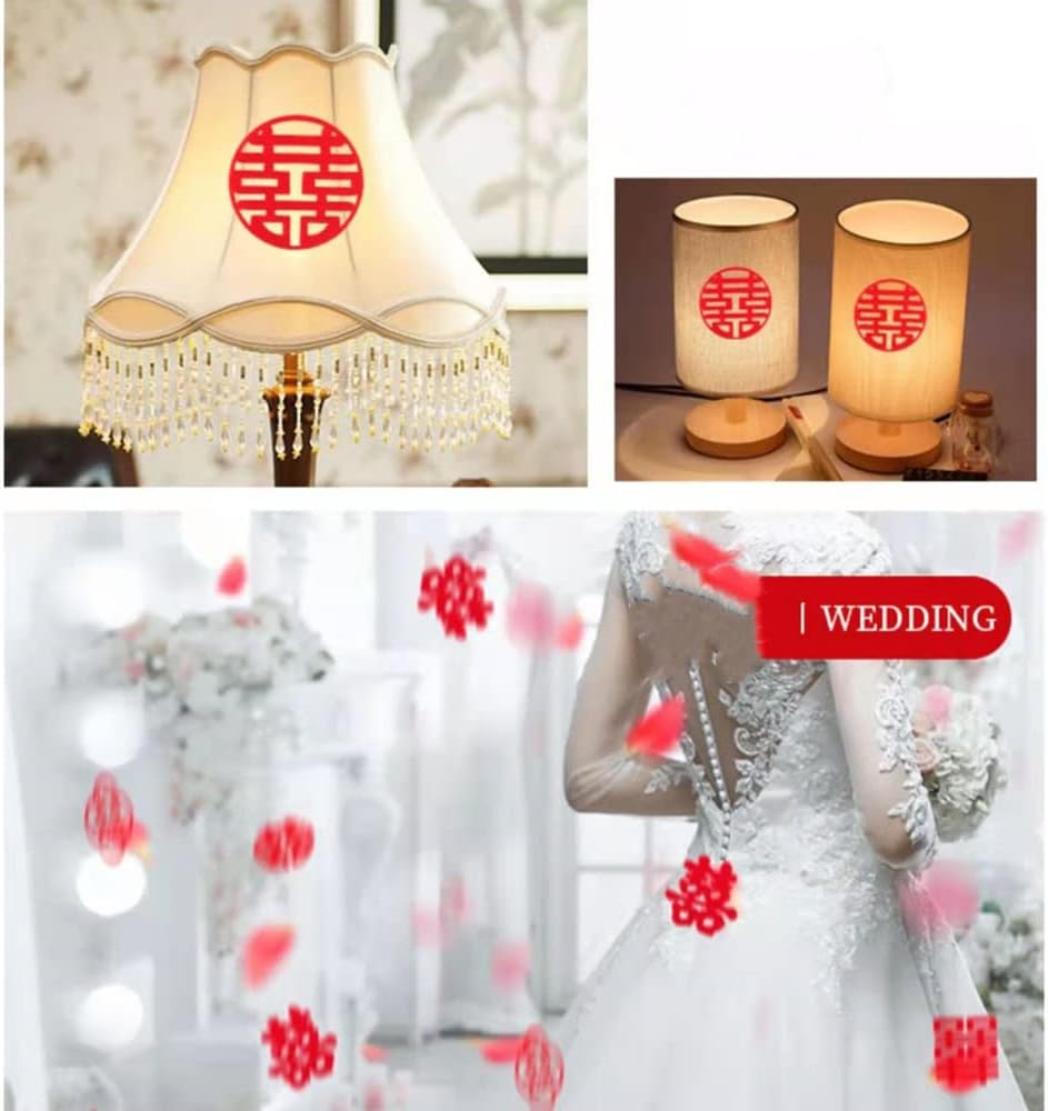 120 Pcs Double Happiness Confetti Wedding Decoration Paper Cut