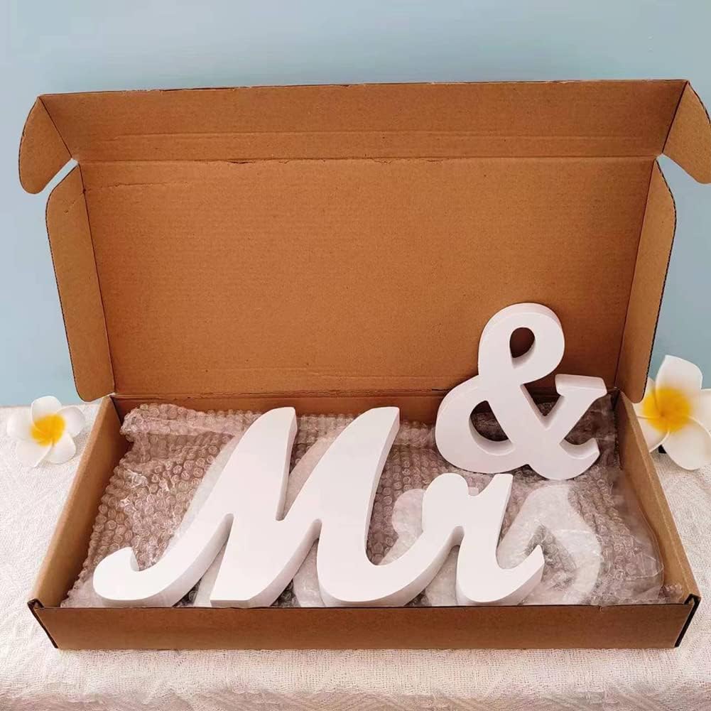 Mr And Mrs Wooden Table Sign for Wedding Reception