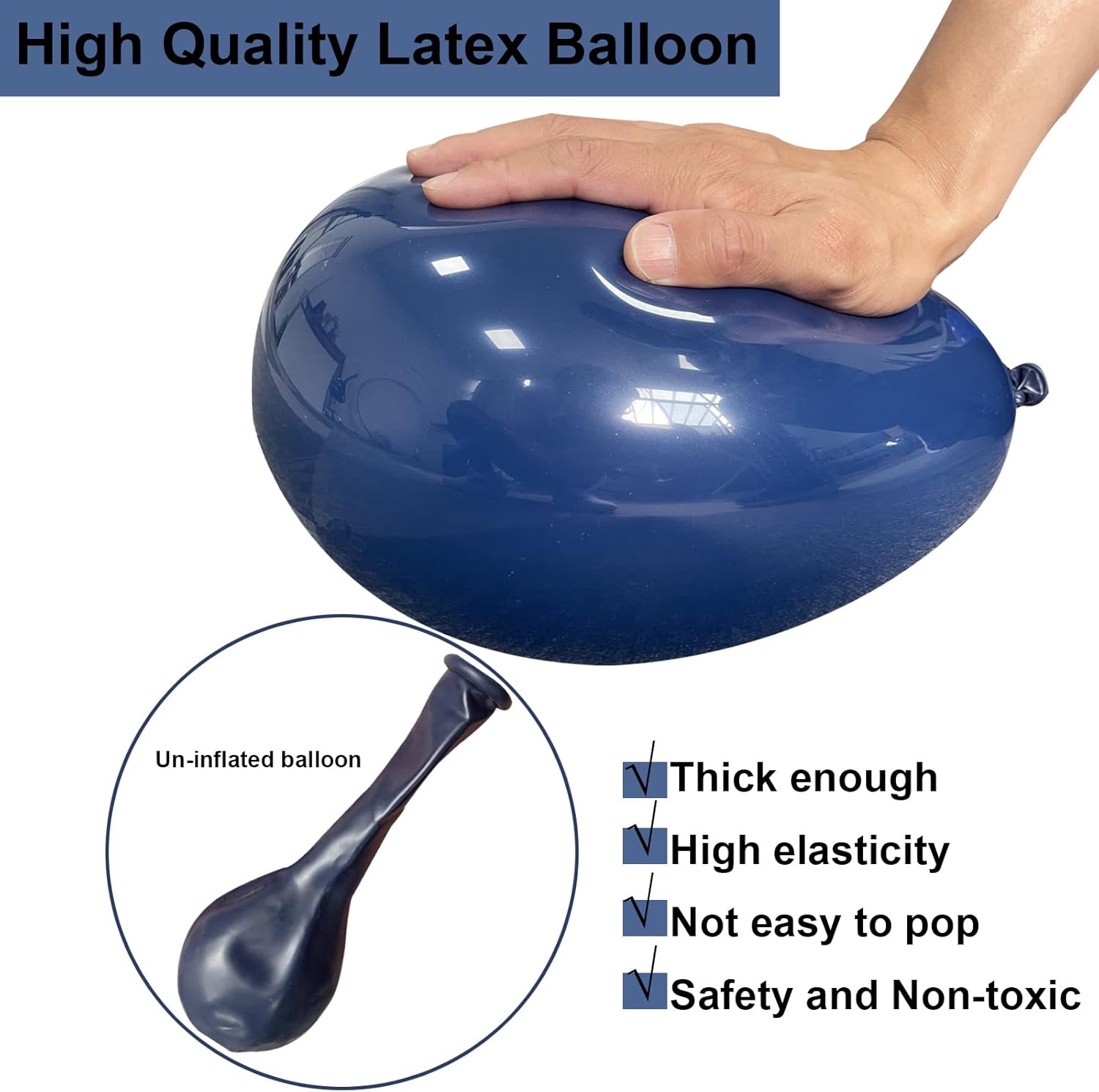 Navy Blue Gold Balloons Arch Kit 134pcs