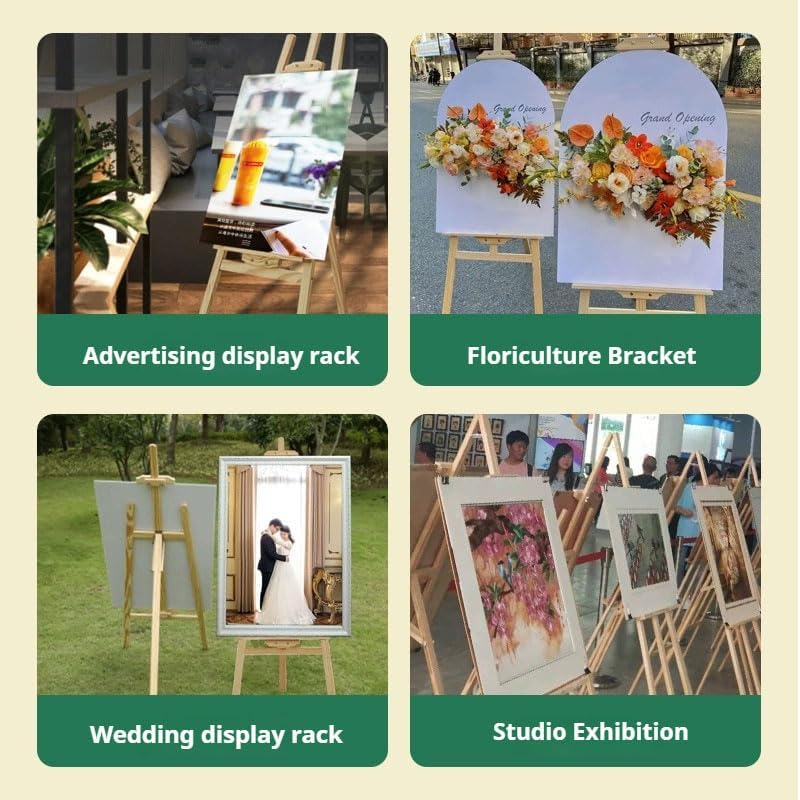 Adjustable Pink Wooden Easel for Art and Events