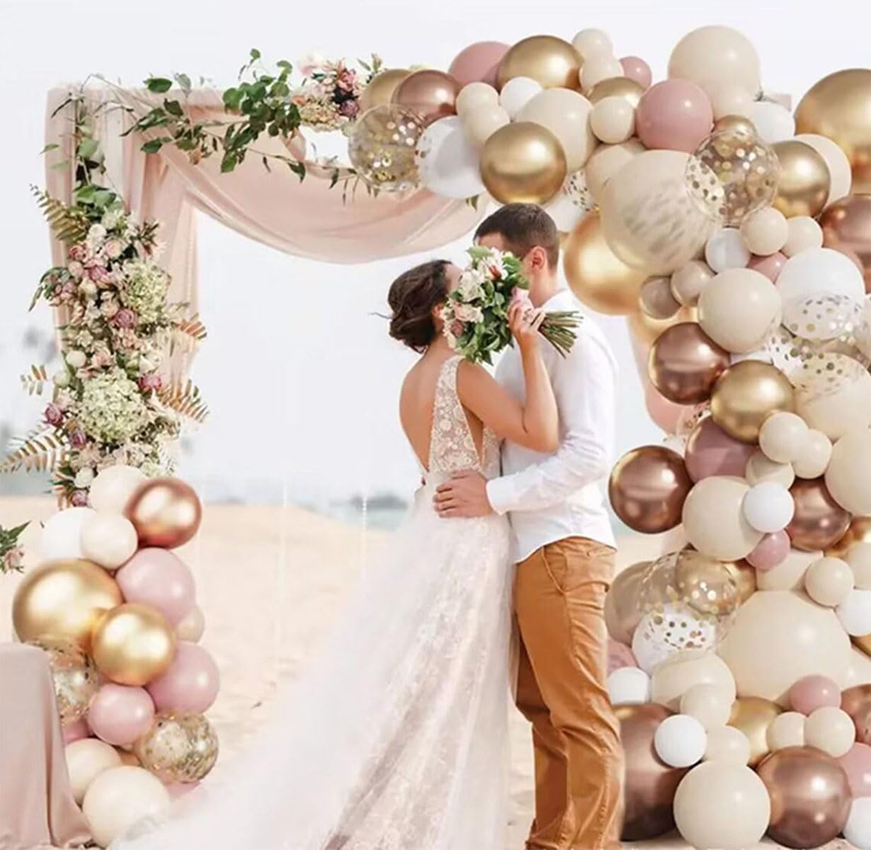 Yesier Balloon Arch Kit Pink White Gold Balloons