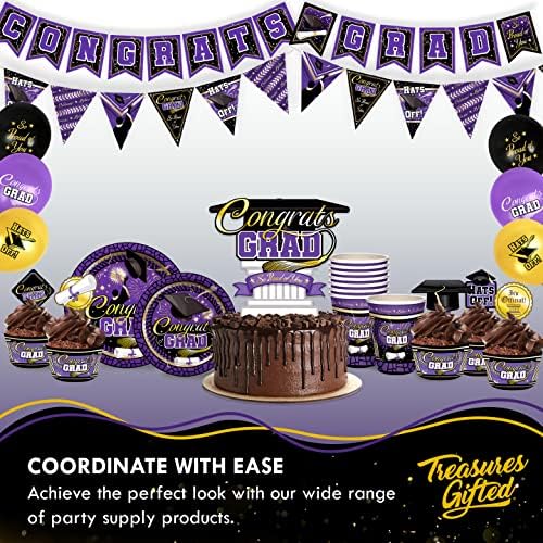 Treasures Gifted Purple Graduation Decorations Set of 24
