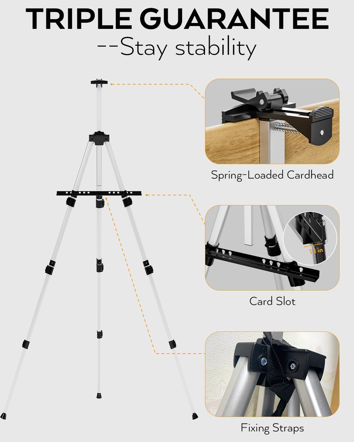 Nicpro 6 Pack Adjustable Aluminum Art Easel