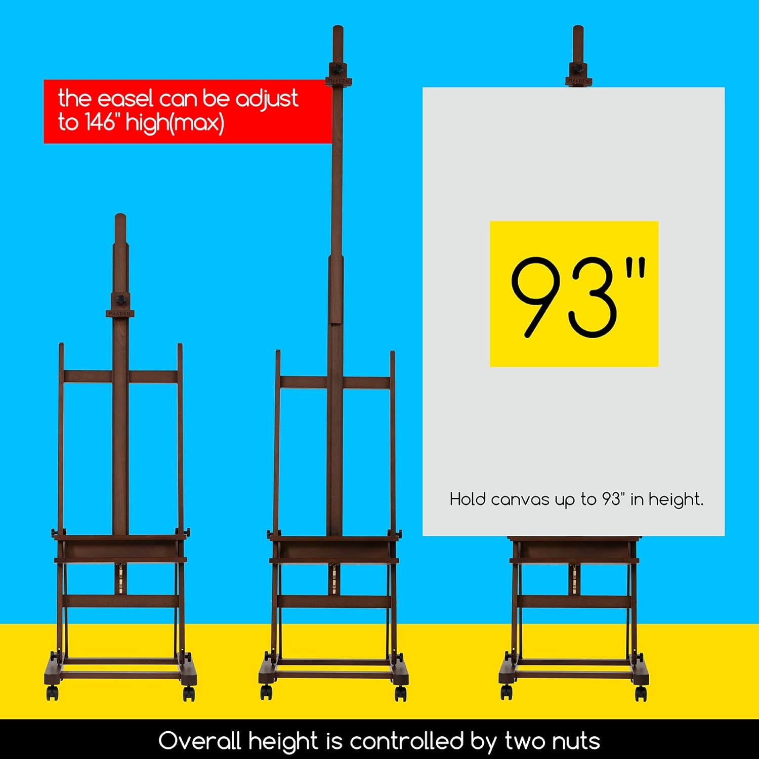 MEEDEN Adjustable H Frame Easel for Large Canvas