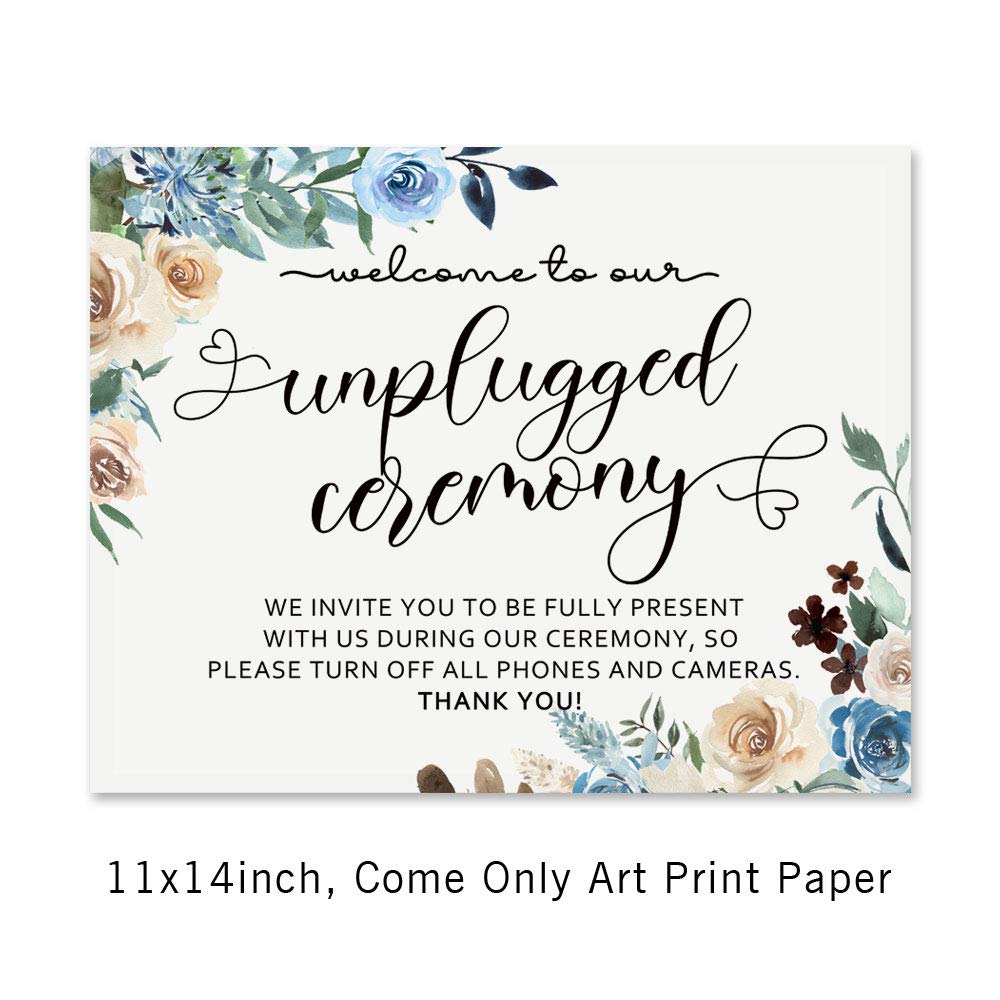 Welcome To Our Unplugged Wedding Sign Large