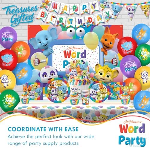 Treasures Gifted Word Party Birthday Plates Napkins Set for 24 Guests