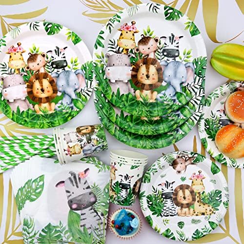 Safari Jungle Birthday Tableware Set for 20 Guests