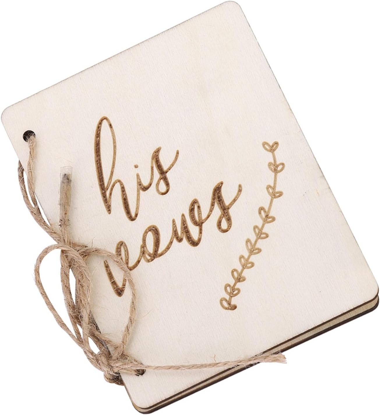 Haofy Wedding Vow Booklets 2pcs Wooden Decorative Guestbook Props