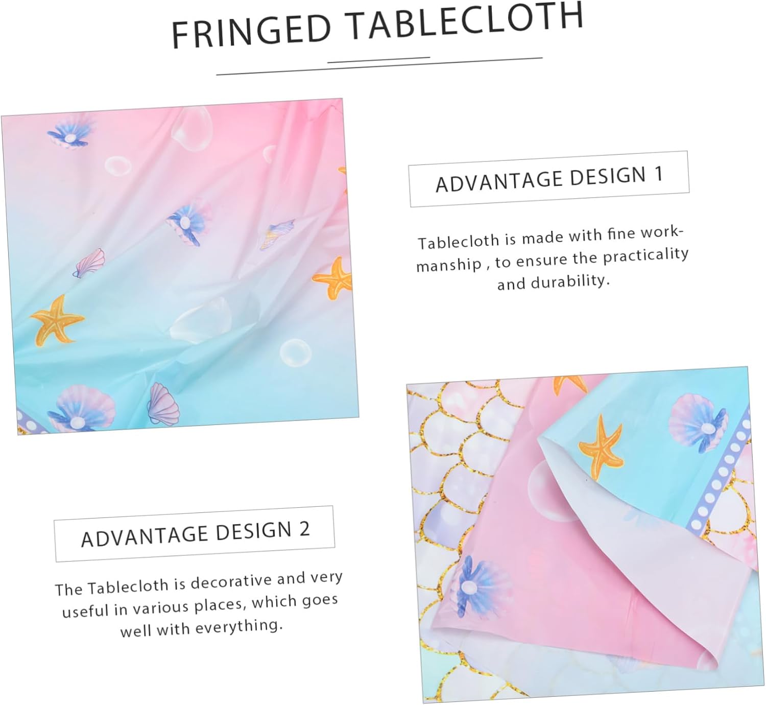 Disposable Mermaid Table Cover for Birthday Parties