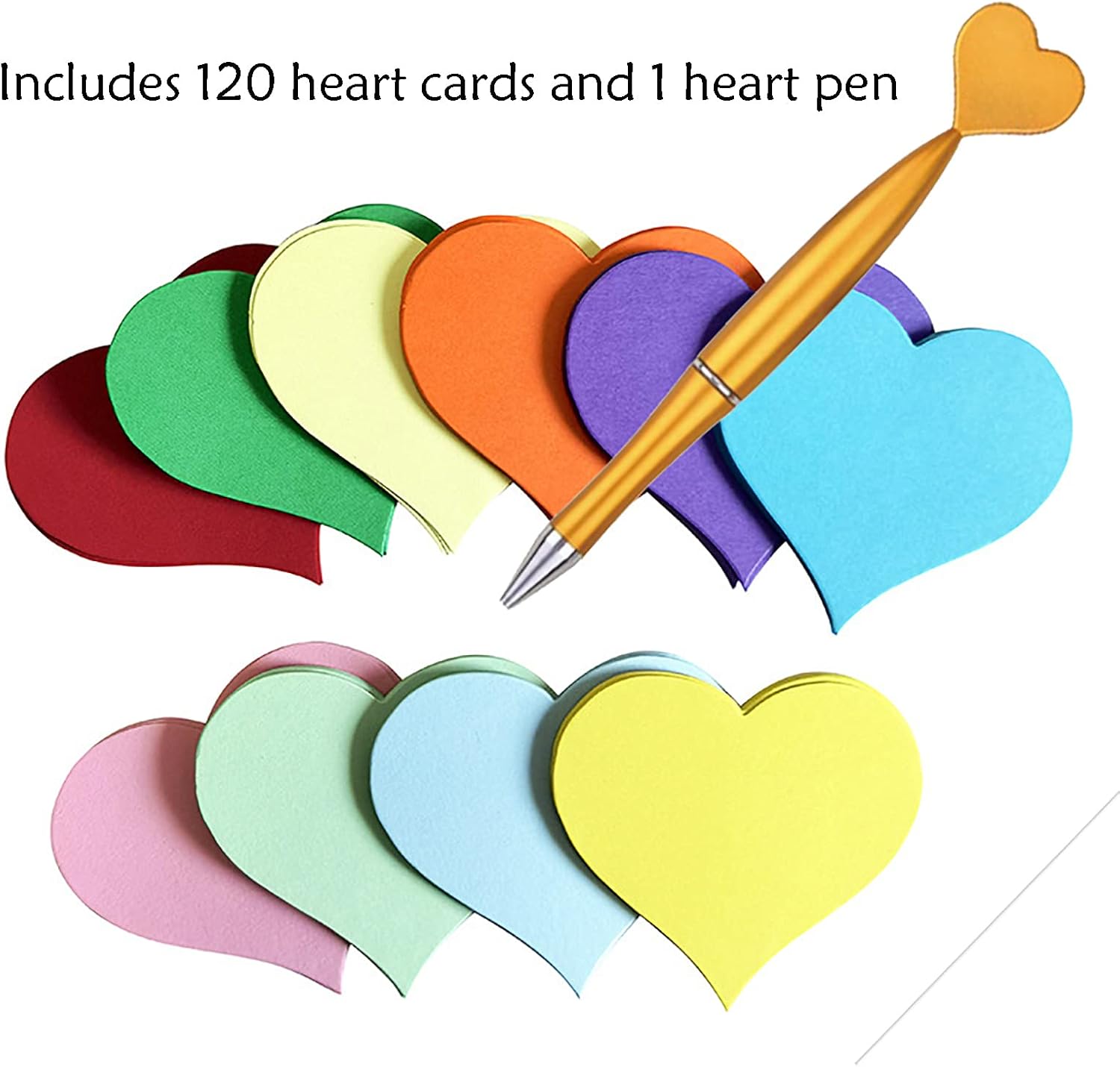 CHENGXINWENHUA Wedding Wishing Jar with 120 Heart Shaped Cards