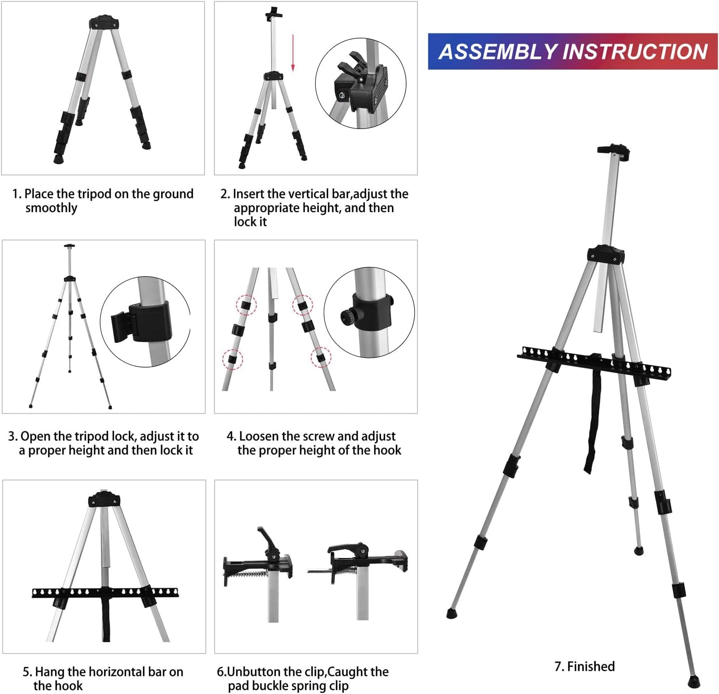 T-SIGN Portable Artist Easel Stand - Adjustable Height and Foldable