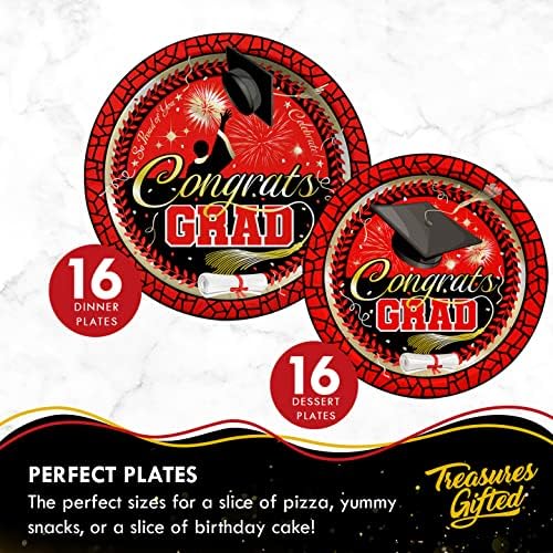 Treasures Gifted Red Graduation Decorations Set of 16
