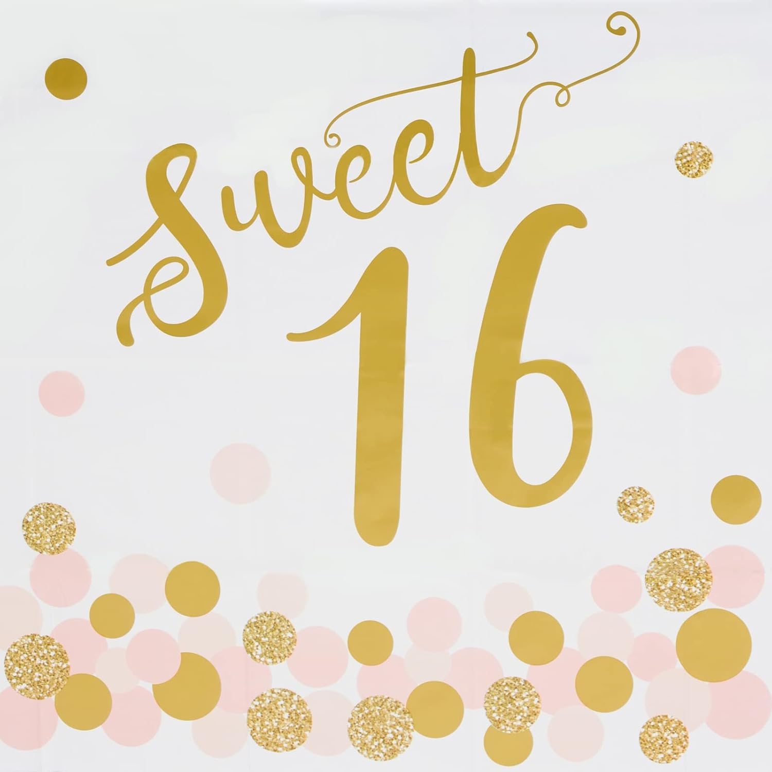 BLUE PANDA 3 Pack Sweet 16 Tablecloth Birthday Party Decor