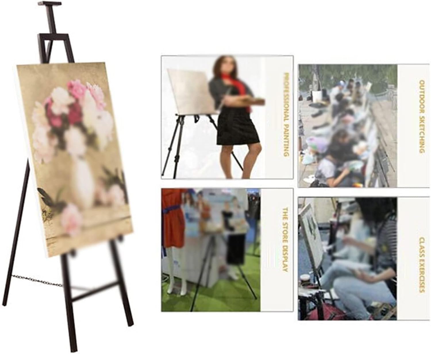 Sturdy Metal Folding Easel Stand Portable 150cm Display Easel